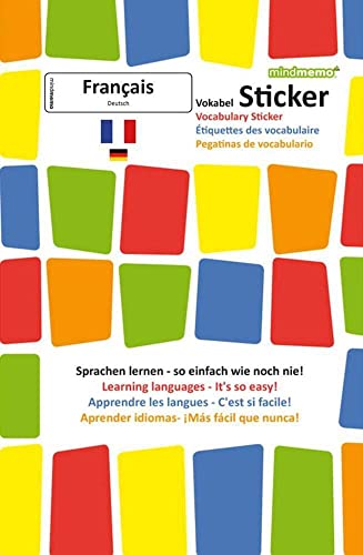 mindmemo Vokabel Sticker - Grundwortschatz Französisch / Deutsch - 280 Vokabel Aufkleber für Kinder und Erwachsene Französisch lernen leicht gemacht ... Lernen ganz einfach - 3D Lernhilfe von phiep Verlag